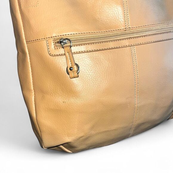 Franco Sarto camel tan leather shoulder tote - Picture 3 of 7